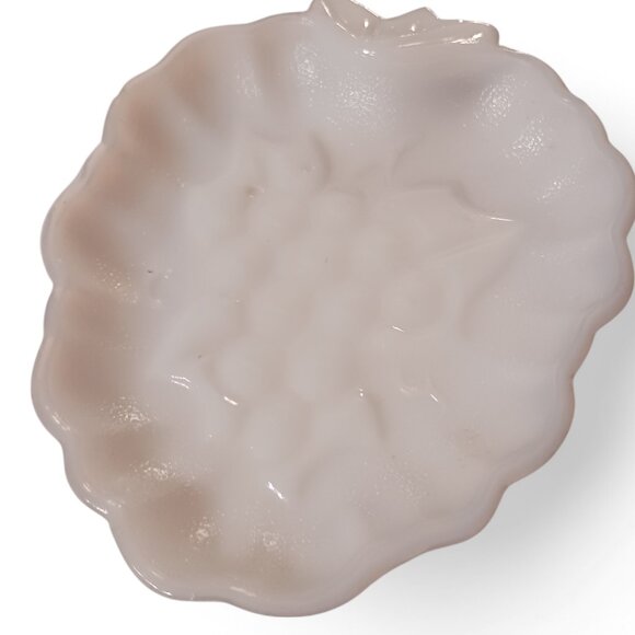 Vintage Hazel Atlas Milk Glass Strawberry Grape Candy Trinket Dishes – Set of 2 - Picture 11 of 13